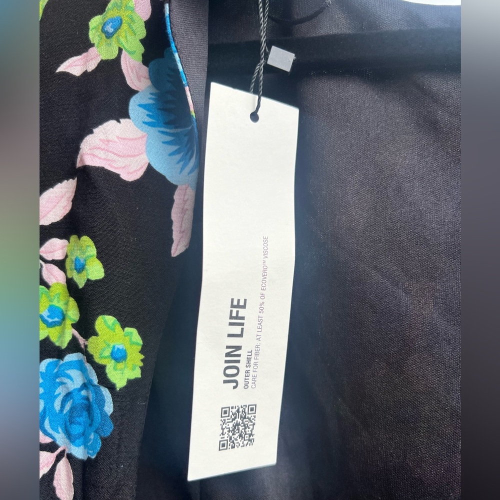 🆕 Zara Blue Floral Open Back Mini Dress XS | Long Sleeve Ruched - Picture 14 of 17